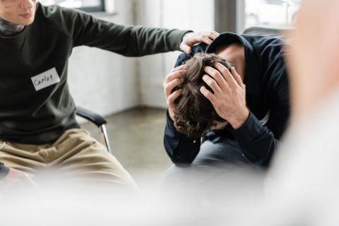 aa sponsor calming down someone